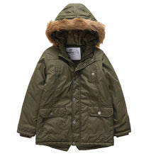 Load image into Gallery viewer, Boys Coats Toddler Girl Winter Clothes Fur Hooded Girls Coats and Jackets Boys Down Parkas Windbreaker Kids Jacket for Girls - Gabriel