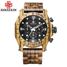 Load image into Gallery viewer, SIHAIXIN Wood Watch Waterproof Men Sports Top Luxury Brand Wooden Watch Male Quartz Business Auto Date Man Clock With Bamboo Box - Gabriel