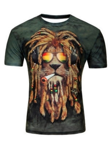 2017 best-selling brand fashion 3 d animal T-shirt lion/lizard/water droplets 3 d compression printing short sleeve T-shirt - Gabriel