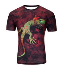 Load image into Gallery viewer, 2017 best-selling brand fashion 3 d animal T-shirt lion/lizard/water droplets 3 d compression printing short sleeve T-shirt - Gabriel