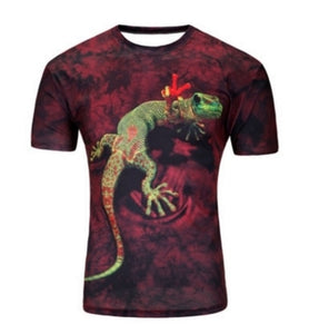 2017 best-selling brand fashion 3 d animal T-shirt lion/lizard/water droplets 3 d compression printing short sleeve T-shirt - Gabriel