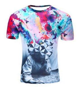 2017 best-selling brand fashion 3 d animal T-shirt lion/lizard/water droplets 3 d compression printing short sleeve T-shirt - Gabriel