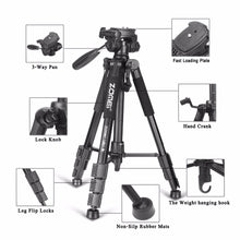 Load image into Gallery viewer, New Zomei Tripod Z666 Professional Portable Travel Aluminium Camera Tripod Accessories Stand with Pan Head for Canon Dslr Camera - Gabriel