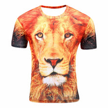 Load image into Gallery viewer, 2017 best-selling brand fashion 3 d animal T-shirt lion/lizard/water droplets 3 d compression printing short sleeve T-shirt - Gabriel