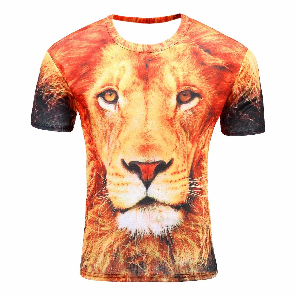 2017 best-selling brand fashion 3 d animal T-shirt lion/lizard/water droplets 3 d compression printing short sleeve T-shirt - Gabriel