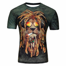 Load image into Gallery viewer, 2017 best-selling brand fashion 3 d animal T-shirt lion/lizard/water droplets 3 d compression printing short sleeve T-shirt - Gabriel