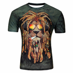 2017 best-selling brand fashion 3 d animal T-shirt lion/lizard/water droplets 3 d compression printing short sleeve T-shirt - Gabriel