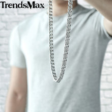 Load image into Gallery viewer, 14mm Miami Curb Cuban Chain Necklace For Men Gold Silver Hip Hop Iced Out Paved Rhinestones CZ Rapper Necklace Jewelry GN432 - Gabriel