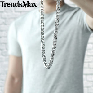 14mm Miami Curb Cuban Chain Necklace For Men Gold Silver Hip Hop Iced Out Paved Rhinestones CZ Rapper Necklace Jewelry GN432 - Gabriel