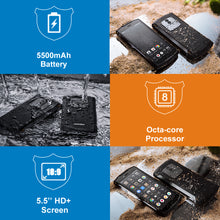 Load image into Gallery viewer, Real IP68 DOOGEE S55 waterproof Smartphone 4GB RAM 64GB ROM 5500mAh MTK6750T Octa Core 5.5inch Android 8.0 Dual SIM 13.0MP - Gabriel