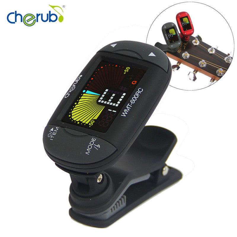 WMT-600RC Reversible Clip Metro-tuner Color LCD Display Universal Auto Clip-on Tuner Metronome for Chromatic Guitar Bass Violin - Gabriel