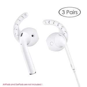 3 Pairs Soft Silicone Antislip Earphone Case Earbuds Cover for Apple Airpods Headphones Eartip Hook Cap for iphone X 8 7 6 Plus - Gabriel