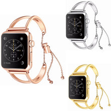 Load image into Gallery viewer, Women Watch Bracelet for Apple Watch Bands 38mm 42mm Adjustable Stainless Steel Strap with Pendant for iWatch Series 3 2 1 - Gabriel