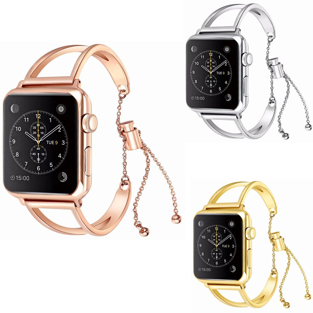 Women Watch Bracelet for Apple Watch Bands 38mm 42mm Adjustable Stainless Steel Strap with Pendant for iWatch Series 3 2 1 - Gabriel