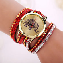 Load image into Gallery viewer, Creative Watches Girl Elephant Rivet Bracelet Quartz Braided Winding Wrap Watch 1PC Quartz Watch relogio feminino - Gabriel