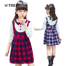 Load image into Gallery viewer, V-TREE Girls Clothing Plaid Teenage Girl Dress Fashion Style Girls School Dress Wear School Girls Uniform Kids Children Dress - Gabriel