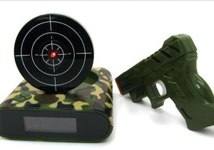 Desk Gadget Target Laser Shooting Gun Alarm Clock LCD Screen Gun Alarm Colck/Target Alarm Clock - Gabriel