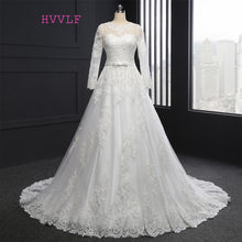 Load image into Gallery viewer, HVVLF Vestido De Noiva 2018 Muslim Wedding Dresses A-line Long Sleeves Appliques Lace Vintage Wedding Gown Bridal Dresses - Gabriel