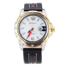 Load image into Gallery viewer, NEW FASHION CURREN BRAND MALE CLOCK MALE HAND DATE BLACK BROWN LEATHER STRAPS MENS QUARTZ WRIST WATCH 3ATM WATERPROOF WRISTWATCH - Gabriel