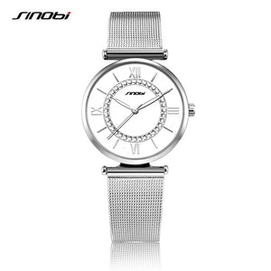 SINOBI Fashion Bling Quartz Watches Women's Gold Top Luxury Brand Diamond Clock Female Geneva Quartz Clock Ladies Wristwatch - Gabriel