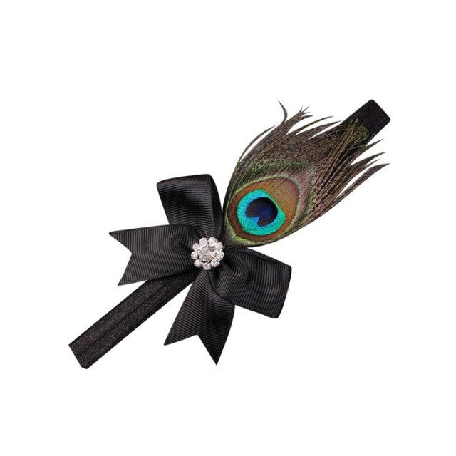 Hair Band Accessories Crystal Peacock Feathers 's Hair Band  Girl's Headwear Princess Crystal Pearl Hairband #LSN - Gabriel