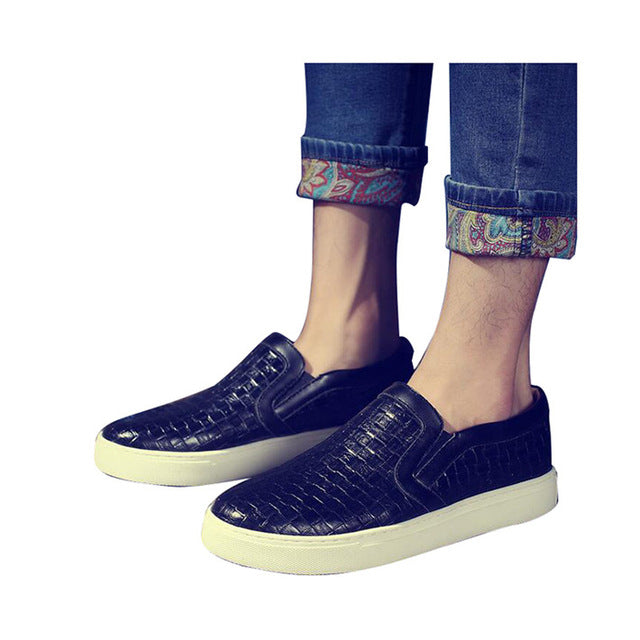 HEE GRAND Men Plaited Shoes Slip-on Casual Shoes Bright Platform Round Toe Loafers For Men XMR1303 - Gabriel