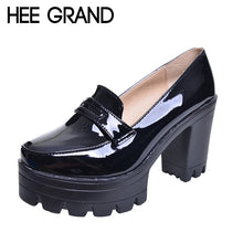 Load image into Gallery viewer, HEE GRAND Fashion Sweet PU Leather Thick Heel Women Shoes, Platform Slip-on Casual Single Shoes For Women Drop Shipping XWD1334 - Gabriel