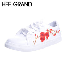 Load image into Gallery viewer, HEE GRAND Embroidered Women Casual Shoes Lace-up Floral Fashion Vulcanize Shoes All-match Spring White Shoes XWB119 - Gabriel