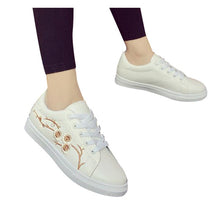 Load image into Gallery viewer, HEE GRAND Embroidered Women Casual Shoes Lace-up Floral Fashion Vulcanize Shoes All-match Spring White Shoes XWB119 - Gabriel