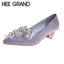 Load image into Gallery viewer, HEE GRAND Women Pumps Med Strange Heel Fashion PU Leather Wedding Pumps Spring Autumn OL Crystal Beading Women&#39;s Shoes XWD5421 - Gabriel