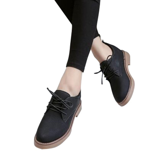 HEE GRAND Women Flat Platform Cut outs Thick Bottom Shoes Casual Woman British Style Footwear XWD5966 - Gabriel