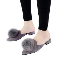 Load image into Gallery viewer, HEE GRAND Woman Mules Spring and Autumn Pumps Flock Vamp Shoes with Wool Balls  Women&#39;s Shoes XWD6097 - Gabriel