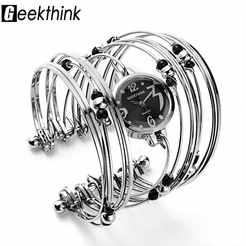 GEEKTHINK Bohemian Style Luxury Brand Quartz Watch Women Bracelet Ladies Casual Dress Beads Decor Wristwatch Clock Female Girls - Gabriel