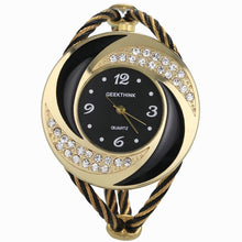 Load image into Gallery viewer, Fashion Rhinestone Diamond Whirlwind Design Steel Weave Dress Wristwatch Woman Girl Ladies Bracelet Bangle Quartz watch - Gabriel