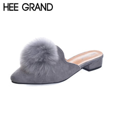 Load image into Gallery viewer, HEE GRAND Woman Mules Spring and Autumn Pumps Flock Vamp Shoes with Wool Balls  Women&#39;s Shoes XWD6097 - Gabriel