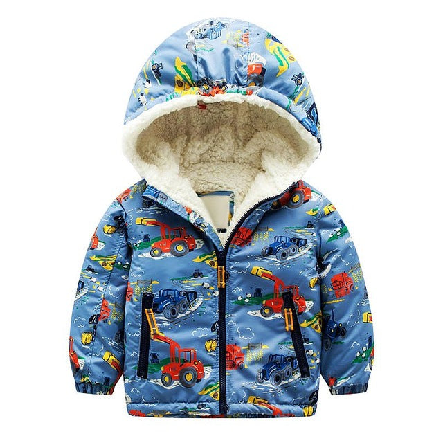 Baby Boys Jackets 2017 Brand Kids Winter Down Jackets for Boys Clothes Hooded Wollen Pattern Children Outerwear Girls Parka Coat - Gabriel