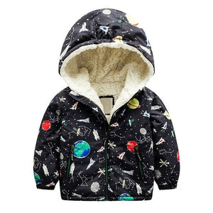 Baby Boys Jackets 2017 Brand Kids Winter Down Jackets for Boys Clothes Hooded Wollen Pattern Children Outerwear Girls Parka Coat - Gabriel