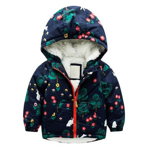 Baby Boys Jackets 2017 Brand Kids Winter Down Jackets for Boys Clothes Hooded Wollen Pattern Children Outerwear Girls Parka Coat - Gabriel