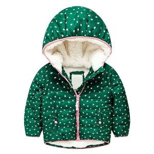 Baby Boys Jackets 2017 Brand Kids Winter Down Jackets for Boys Clothes Hooded Wollen Pattern Children Outerwear Girls Parka Coat - Gabriel