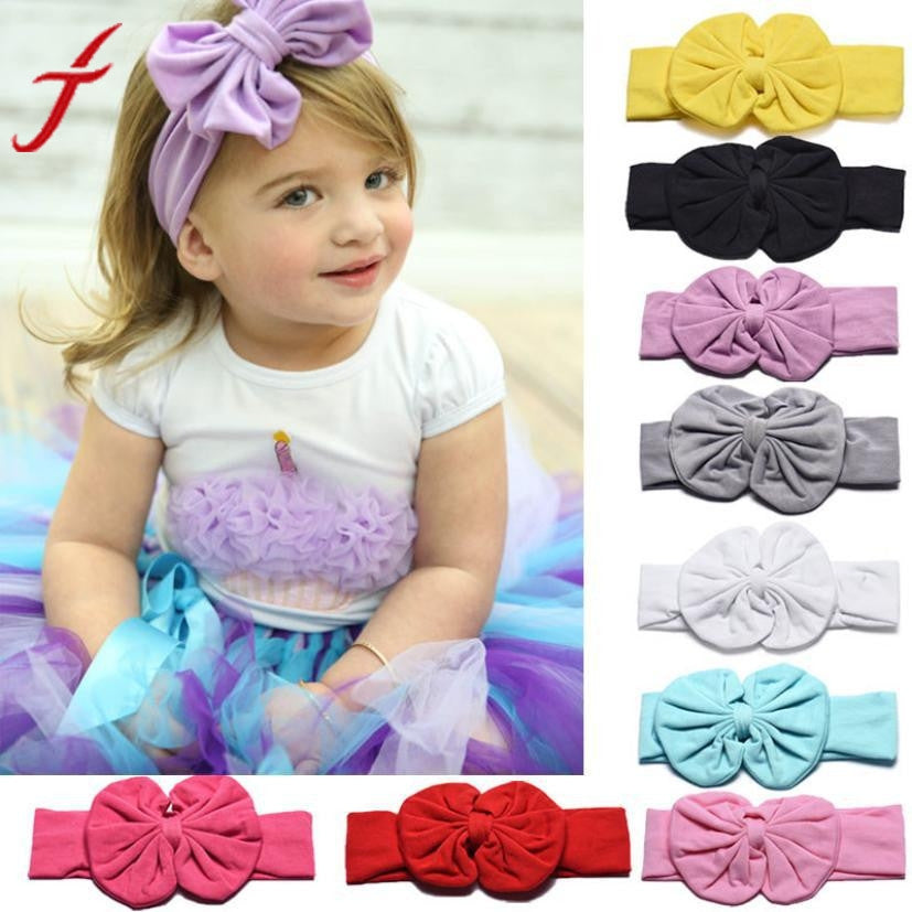 JECKSION Diademas 1PC Cute Kids Girls Bowknot Headband Hair Band Headwear for girl hair accessories Hair Band 9 Colors - Gabriel