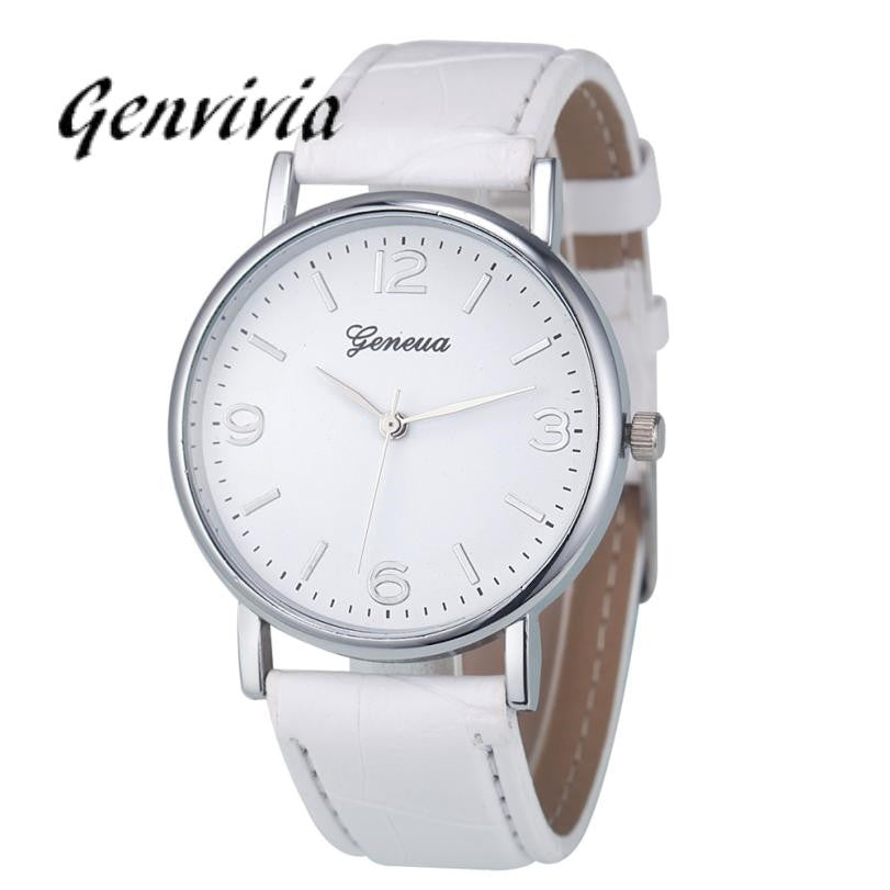 GENVIVIA Luxury Brand Business women watch 2017 Fashion Leather Analog Quartz Unisex WristWatch - Gabriel