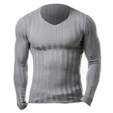 Load image into Gallery viewer, Knitted Tshirt Men Slim Fit Sweater Casual Tee Shirt Pullover V Neck Knitting T-shirt Fashion Solid Warm Top Plus Size 3XL 2018 - Gabriel