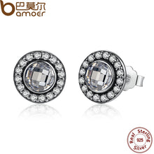 Load image into Gallery viewer, BAMOER Authentic 925 Sterling Silver Brilliant Legacy Stud Earrings With Clear CZ for Women Anniversary Jewelry PAS422 - Gabriel