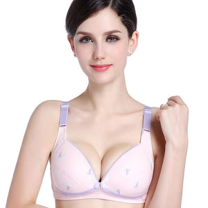 2018 Breast Feeding Cotton Maternity Bras Prevent Sagging Women Soutien Strip Print Nursing Bra Pregnant Underwear For Mom - Gabriel