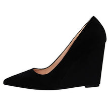 Load image into Gallery viewer, HEE GRAND 2018 Spring New Women Pumps Pointed Toe Flock Leather Wedge 10cm Heel Party Women&#39;s Heels 6 Colors Shoes WXG513 - Gabriel