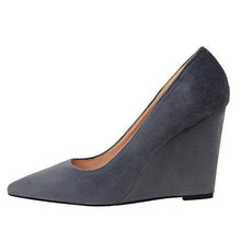 Load image into Gallery viewer, HEE GRAND 2018 Spring New Women Pumps Pointed Toe Flock Leather Wedge 10cm Heel Party Women&#39;s Heels 6 Colors Shoes WXG513 - Gabriel