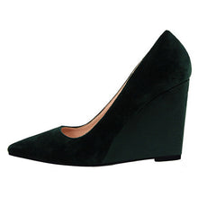 Load image into Gallery viewer, HEE GRAND 2018 Spring New Women Pumps Pointed Toe Flock Leather Wedge 10cm Heel Party Women&#39;s Heels 6 Colors Shoes WXG513 - Gabriel