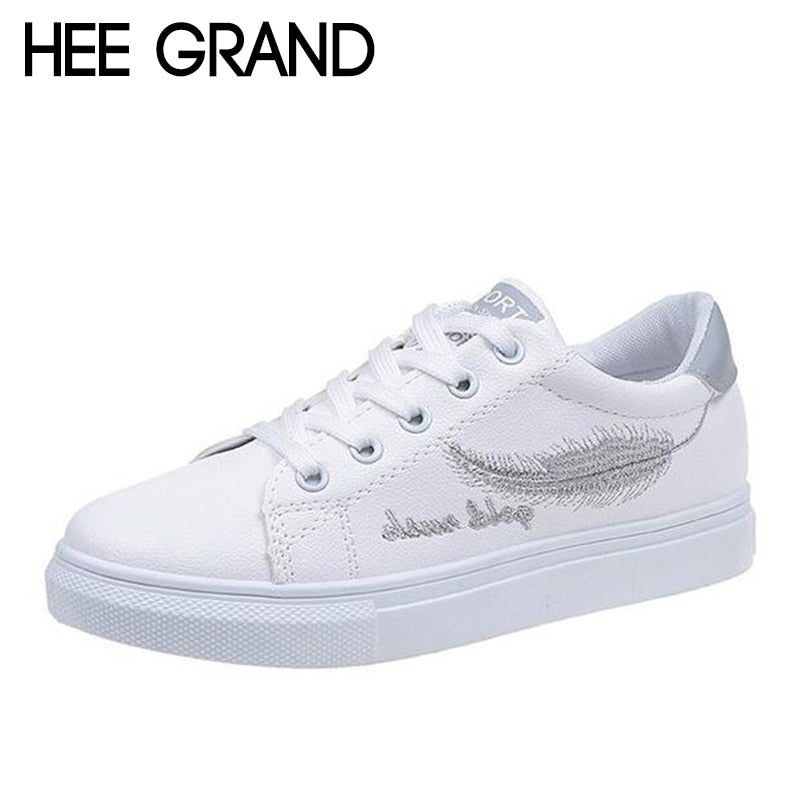HEE GRAND PU Leather Women Casual Shoes Lace-up Flats Comfortable Women Shoes XWD6437 - Gabriel
