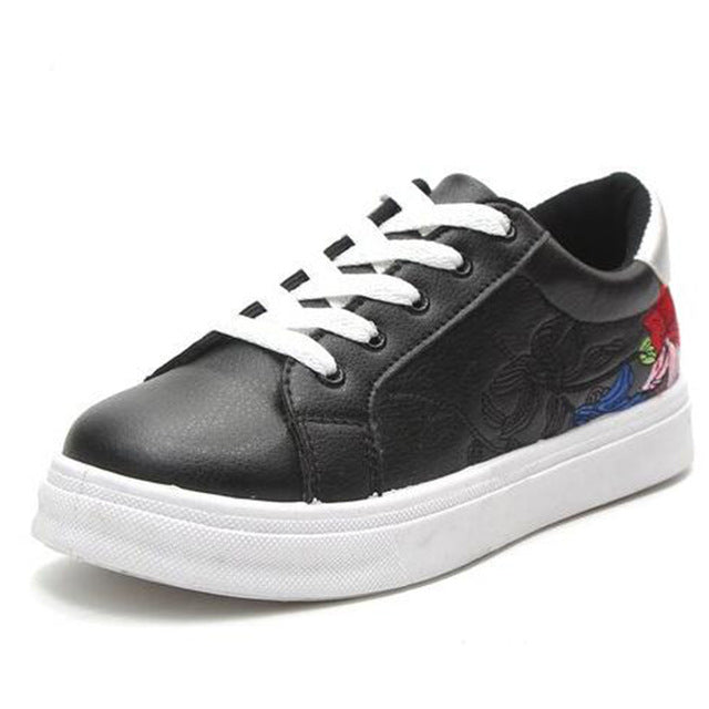 HEE GRAND Flower Decoration Women Casual Shoes Lace-up Women Flats Comfortable Women Shoes Vulcanized shoes XWD6521 - Gabriel