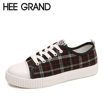 Load image into Gallery viewer, HEE GRAND 2018 New Canvas Shoes Women Casual Shoes Gingham Vamp Flats Comfortable Women Shoes Vulcanized Shoes XWD6552 - Gabriel